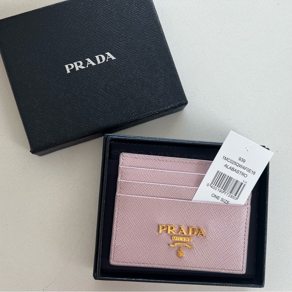 Prada, Saffiano Leather Cardholder, Alabaster Pink - Picture 5 of 10